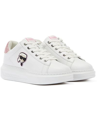 Karl Lagerfeld Kapri Nft Lo Lace White/pink Trainers Leather