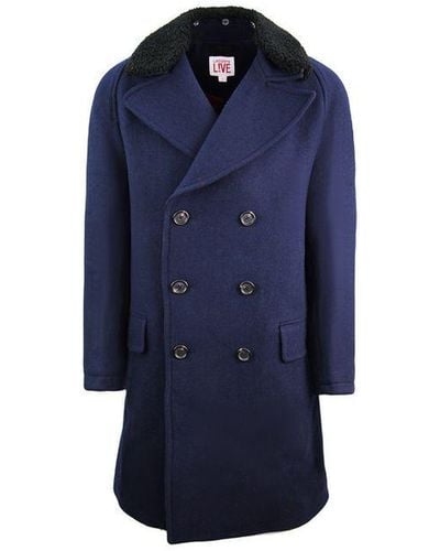 Lacoste L!ve Wool Navy Blazer Jacket - Blue