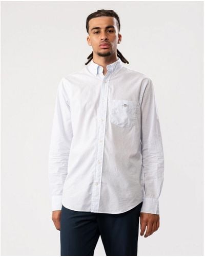 GANT Regular Fit Poplin Shield Banker Shirt - White