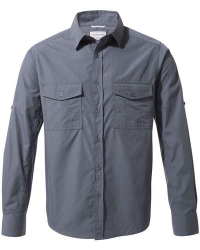 Craghoppers Kiwi Long-Sleeved Shirt (Ombre) - Blue