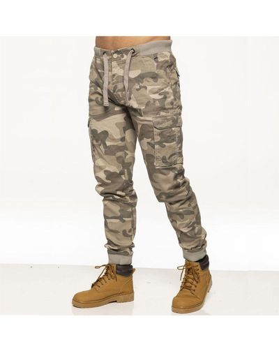 Enzo Military Combat Jogger Trousers - Natural