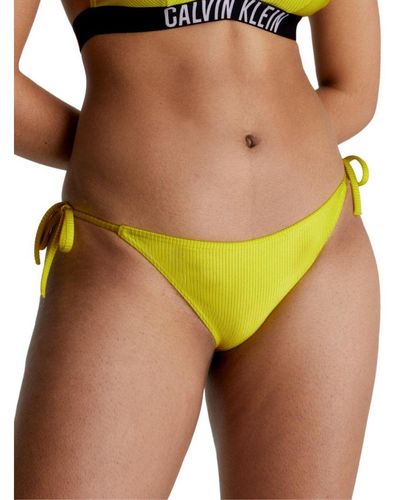 Calvin Klein Kw0kw01985 Intense Power Tie Side Bikini Briefs Nylon - Yellow