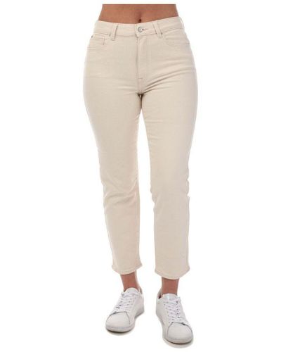 ONLY S Emily Straight Fit High Waist Jeans - Natural