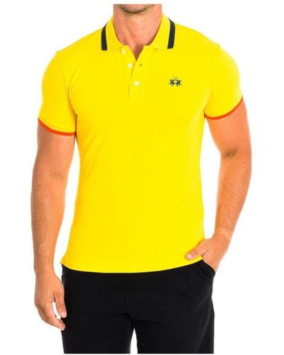 La Martina Short Sleeve Polo Tmp006-Pk001 - Yellow
