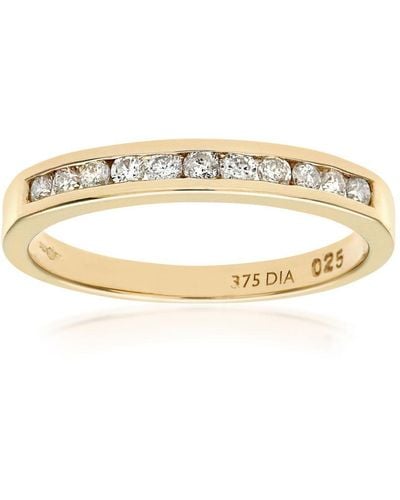 DIAMANT L'ÉTERNEL 9ct Geelgouden Diamanten Kanaalset Eternity Ring - Metallic