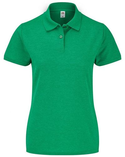 Fruit Of The Loom Ladies Lady Fit Piqué Polo Shirt ( Heather) - Green
