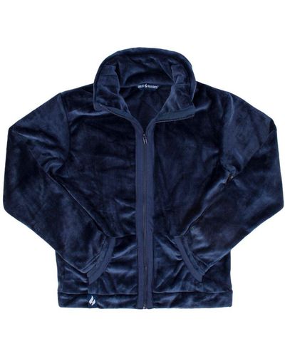 Heat Holders 1.7 Tog Oversized Warm Luxury Fleece Full Zip Up Winter Thermal Jacket Jumper With Pockets - Blue