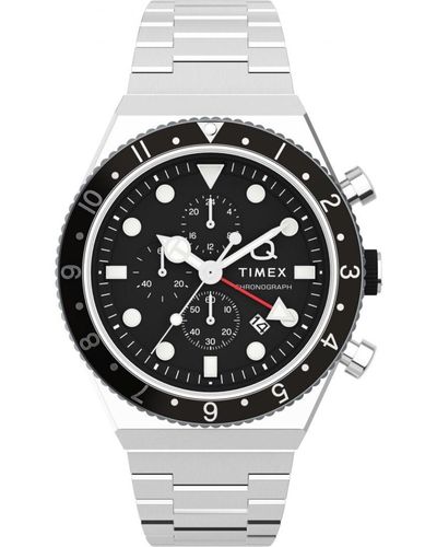 Timex Q Gmt Horloge Zilverkleurig Tw2v69800 - Metallic