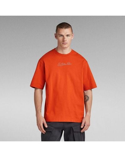 G-Star RAW G-Star Raw Autograph Boxy T-Shirt - Orange