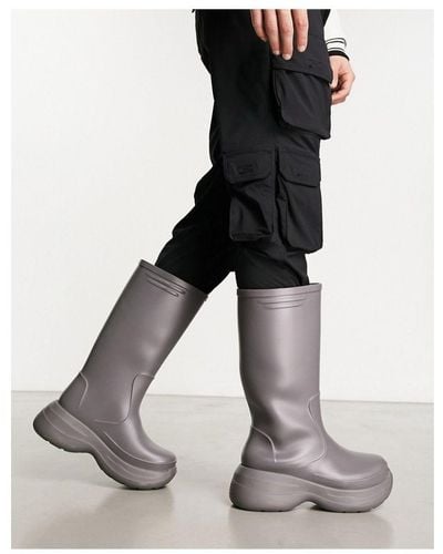 ASOS Chunky Calf Length Wellington Boots - Black