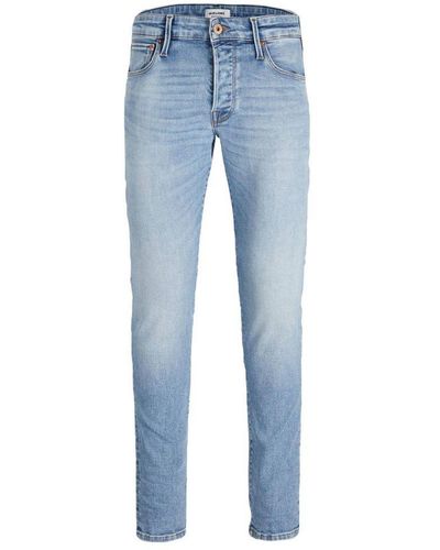 Jack & Jones Plus Size Slim Fit Jeans Jjiglenn Jjicon Plus Size 957 Blue Denim - Blauw