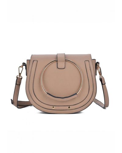 Where's That From 'Gem' Shoulder Bag With Golden Circle Detail - Pink