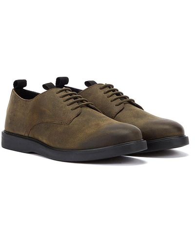 Hudson Jeans Barnstable Khaki Leather Lace-up Shoes - Brown