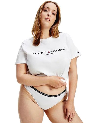 Tommy Hilfiger Uw0Uw03296 Recycled Essentials Thong Curve 3 Pack - White