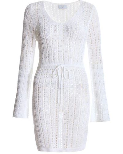 Quiz Crochet Mini Dress - White