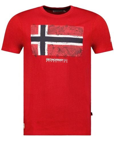 GEOGRAPHICAL NORWAY Jpalm-t-shirt Met Korte Mouwen - Rood