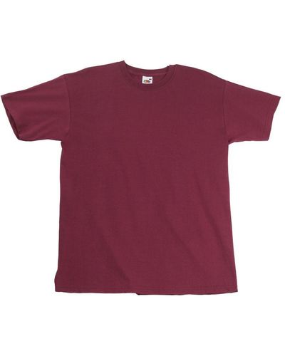 Fruit Of The Loom Super Premium Short Sleeve Crew Neck T-Shirt - Purple