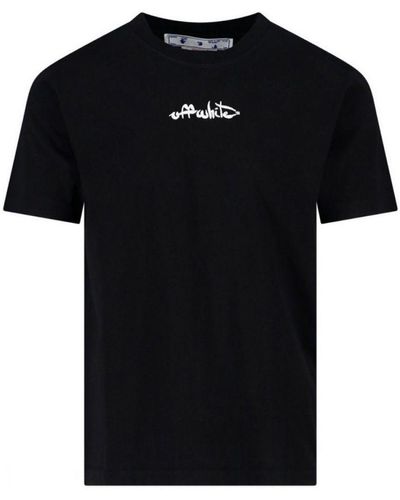 Off-White c/o Virgil Abloh Off- Script Logo Slim Fit T-Shirt - Black