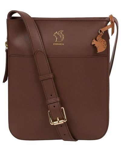 Pure Luxuries 'Lautner' Ombré Vegetable-Tanned Leather Cross Body Bag - Brown