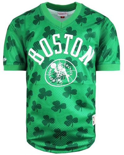Mitchell & Ness Nba Boston Celtics Wordmark Mesh T-Shirt - Green