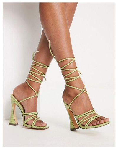 Glamorous Ankle Strap Heel Sandals - White