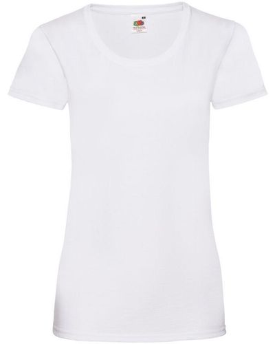 Fruit Of The Loom Ladies/ Lady-fit Valueweight Short Sleeve T-shirt - White