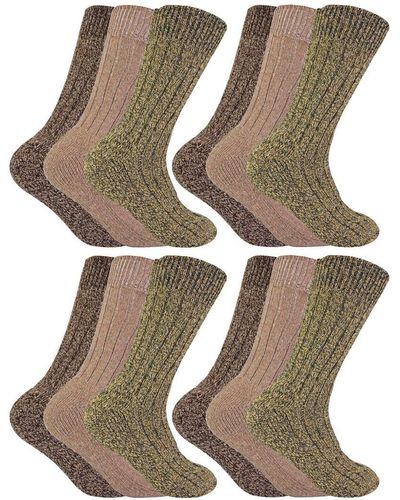 Sock Snob 12 Pairs Wool Boot Socks For Hiking - Metallic