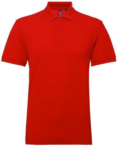 Asquith & Fox Short Sleeve Performance Blend Polo Shirt (Cherry) - Red
