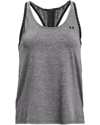 Under Armour Womenss Ua Knockout Mesh Back Tank - Grey