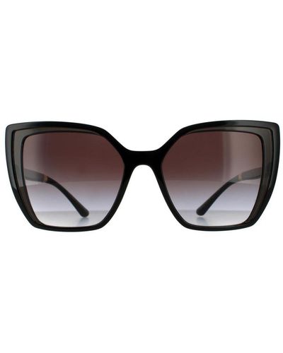 Dolce & Gabbana Square On Transparent Dark Gradient Sunglasses - Brown