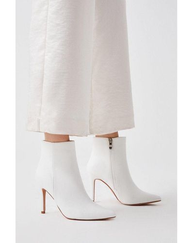 Coast Tori Pointed High Heel Stiletto Ankle Boots - White