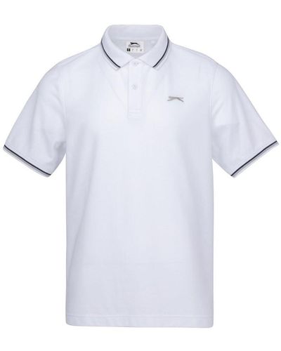 Slazenger 1881 Tipped Polo Shirt Short Sleeve Top - White