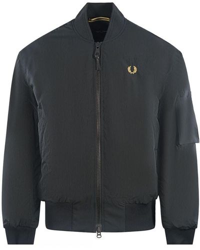 Fred Perry Padded Black Bomber Jacket