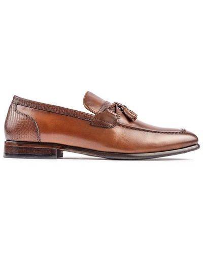 Sole Salter Tassel Loafer Shoes - Brown