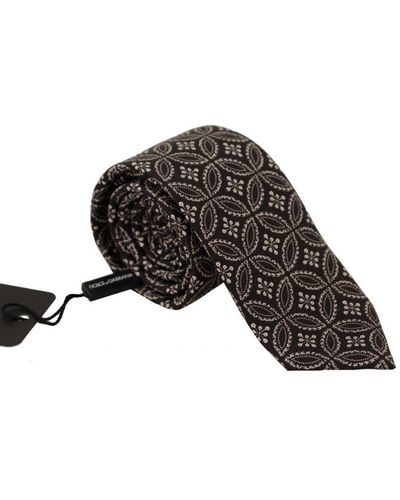 Dolce & Gabbana Fantasy Print Silk Adjustable Accessory Tie - Black