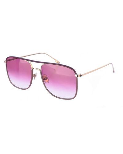 Victoria Beckham Metal Sunglasses With Rectangular Shape Vb210Sl - Pink
