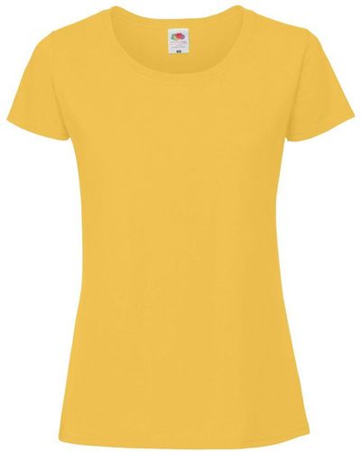 Fruit Of The Loom Vrouwen / Dames Ringgesponnen Premium T-shirt (zonnebloem) - Geel