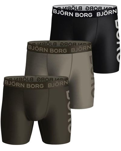 Björn Borg Björn - 3 Pack Performance Boxer Briefs - Green