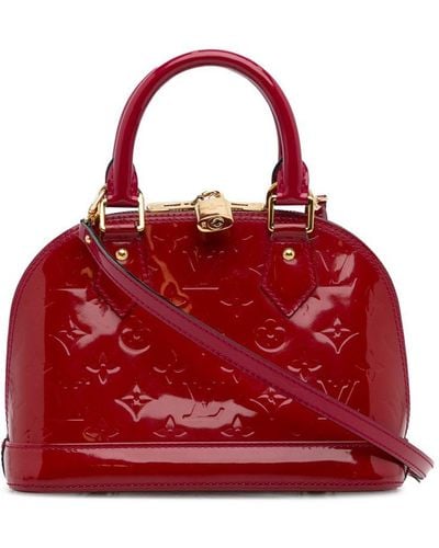 Louis Vuitton Vintage Monogram Vernis Alma Bb Red Leather