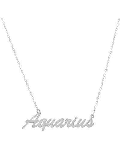 LÁTELITA London Zodiac Star Sign Name Necklace Aquarius - White