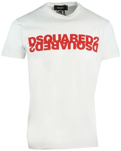 DSquared² Cool Fit Disco Lettertype Merklogo Wit T-shirt