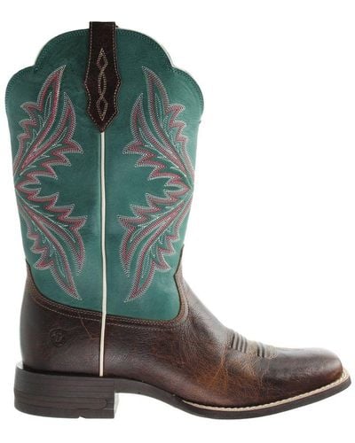 Ariat West Borund Brown/blue Boots Leather - Green