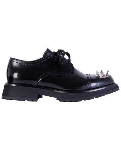 Alexander McQueen Studded Leather Derby Shoes - Black