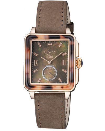 Gv2 Bari Tortoise Diamond Swiss Quartz Watch - Brown