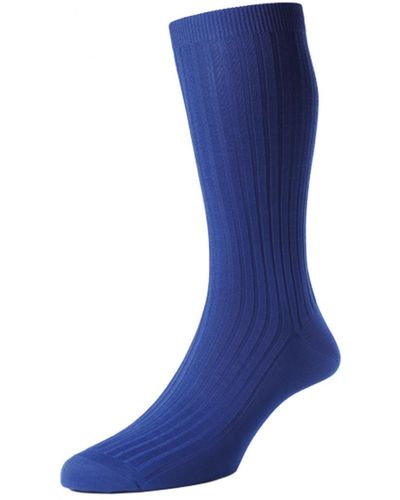 Pantherella Danvers Rib Sock - Blue