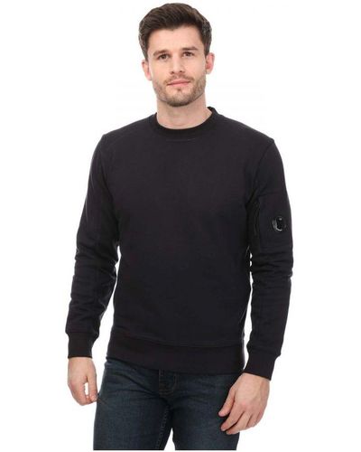 C.P. Company Diagonal Raised Fleece Sweatshirt - Blue