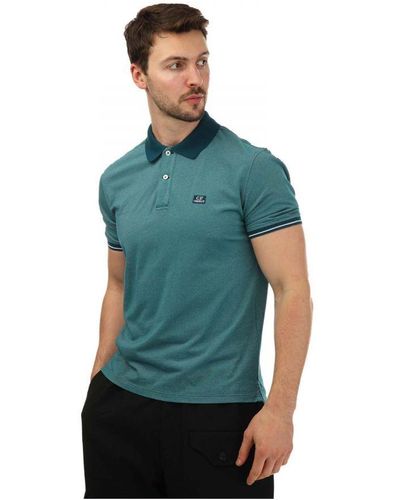 C.P. Company Polo Tacting Piquet In Blauw - Groen