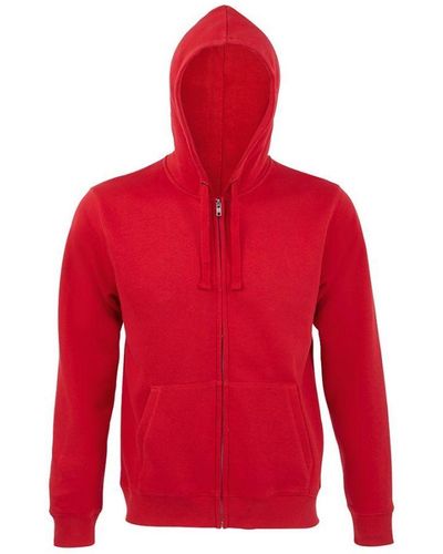 Sol's Spike Full Zip Hooded Sweatshirt () - Red