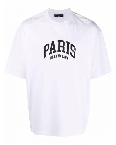 Balenciaga Paris Katoenen T-shirt - Wit