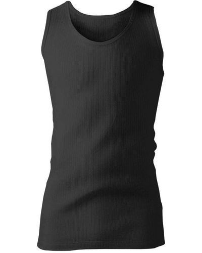 Heat Holders Cotton Thermal Underwear Sleeveless Vest - Black